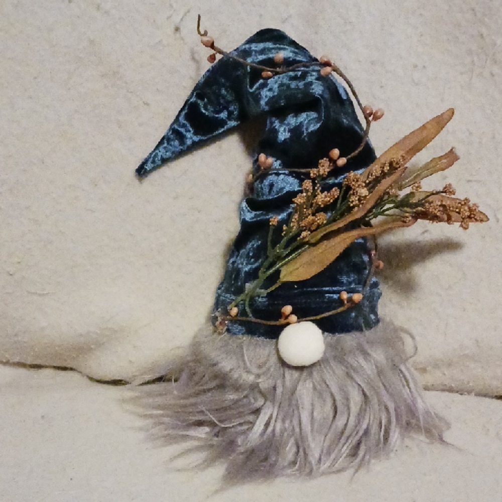 Blue Velvet Gnome Decor